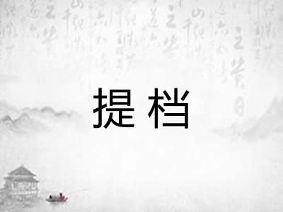 提档 提档