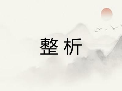整析 整析