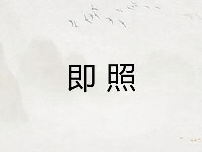 即照 即照