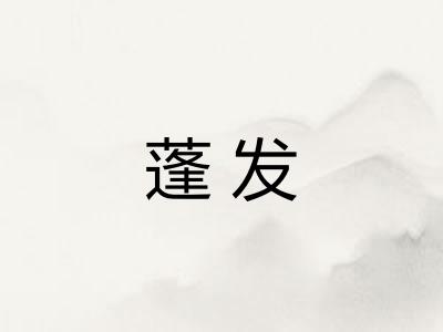 蓬发 蓬发