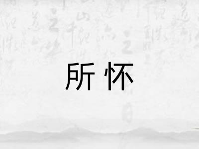 所怀 所怀