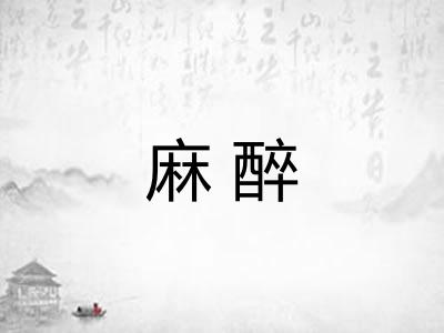 麻醉 麻醉