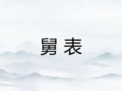舅表