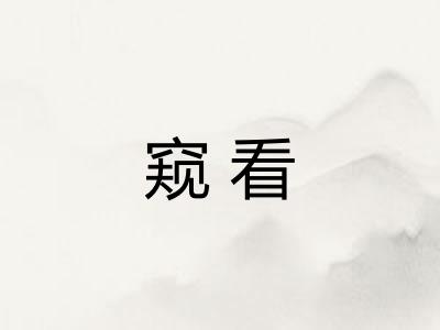 窥看 窥看