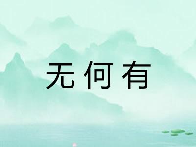 无何有 无何有