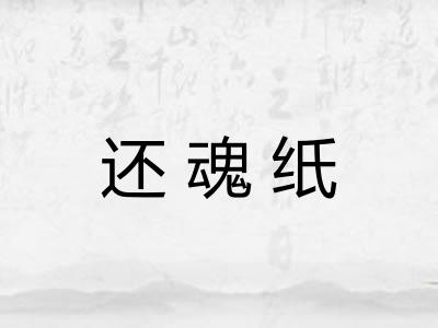 还魂纸 还魂纸