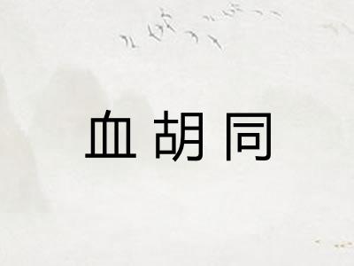 血胡同 血胡同