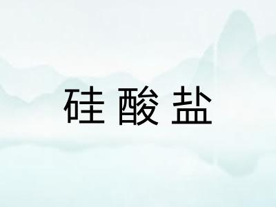 硅酸盐 硅酸盐