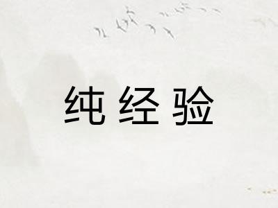 纯经验 纯经验