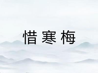 惜寒梅 惜寒梅