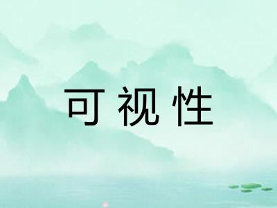 可视性 可视性