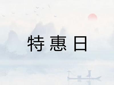特惠日 特惠日