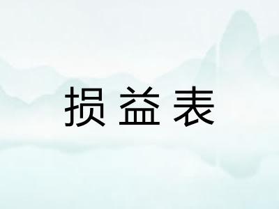 损益表 损益表