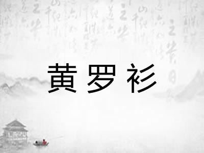 黄罗衫 黄罗衫