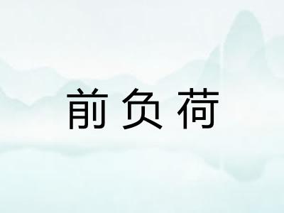 前负荷 前负荷