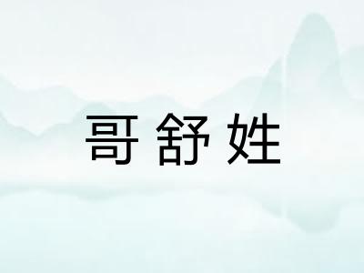 哥舒姓 哥舒姓