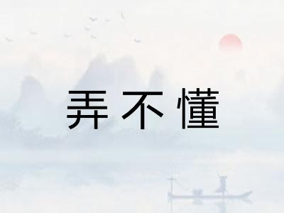 弄不懂 弄不懂
