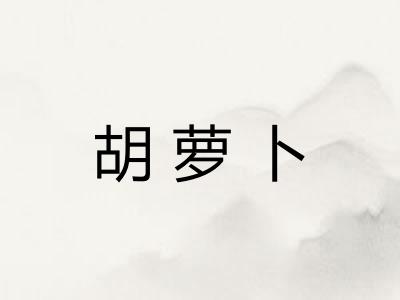 胡萝卜 胡萝卜