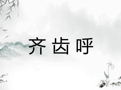 齐齿呼 齐齿呼