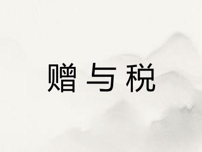 赠与税 赠与税