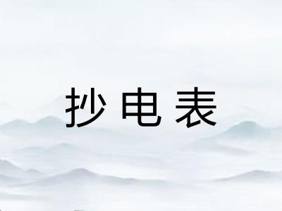 抄电表