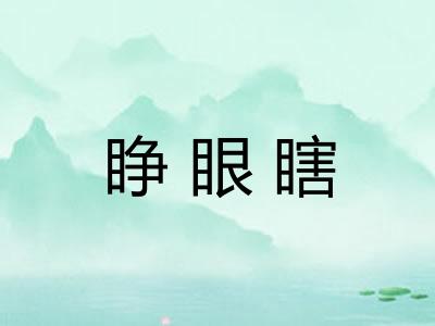 睁眼瞎 睁眼瞎