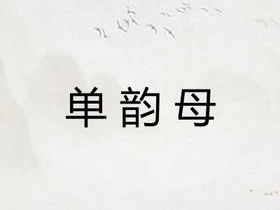 单韵母 单韵母