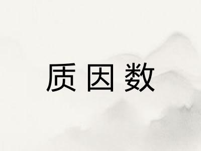 质因数 质因数