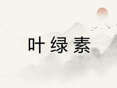 叶绿素 叶绿素