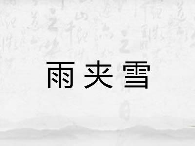 雨夹雪 雨夹雪