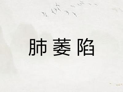 肺萎陷 肺萎陷