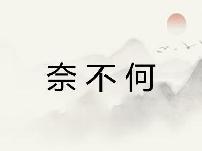 奈不何 奈不何