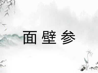 面壁参 面壁参