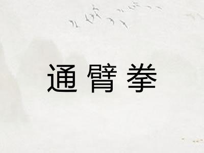 通臂拳 通臂拳