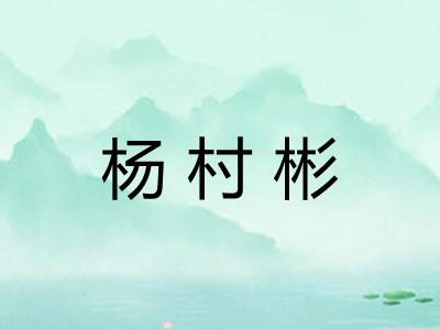 杨村彬 杨村彬
