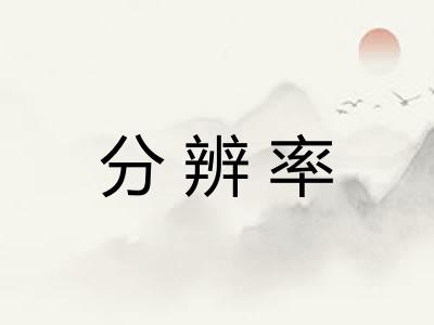 分辨率 分辨率
