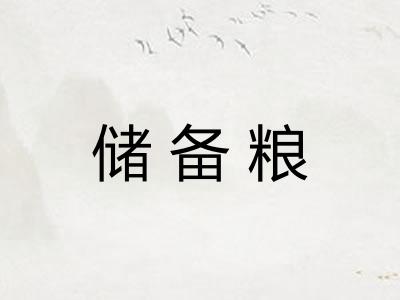 储备粮 储备粮