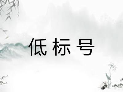 低标号 低标号