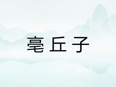 亳丘子 亳丘子