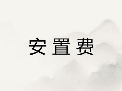 安置费 安置费
