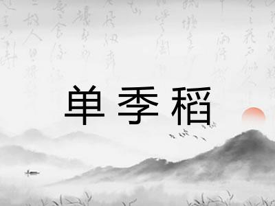 单季稻 单季稻
