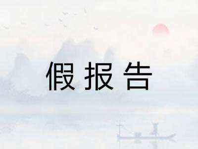 假报告 假报告