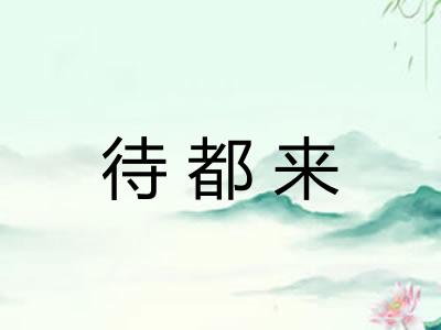 待都来 待都来