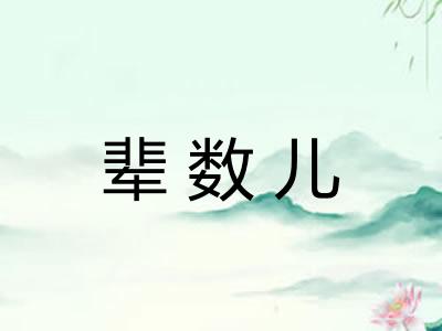辈数儿 辈数儿