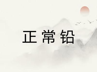 正常铅 正常铅