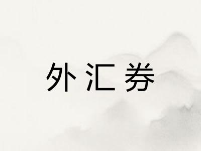外汇券 外汇券