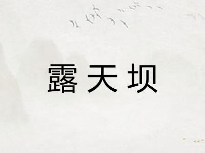露天坝 露天坝