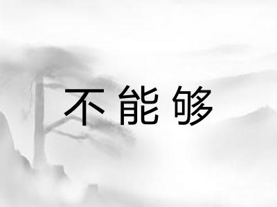 不能够 不能够