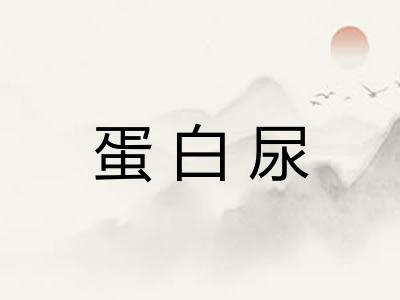 蛋白尿 蛋白尿