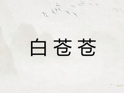 白苍苍 白苍苍